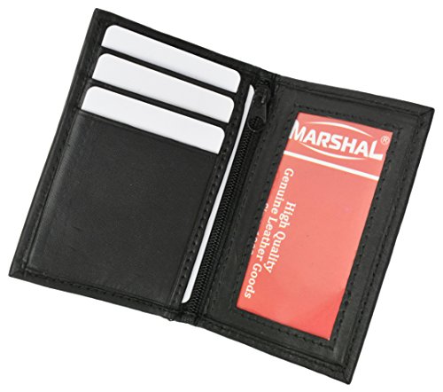 New Slim Thin Mens Bifold Genuine Leather Outside ID Wallet Black Card Holder PT008