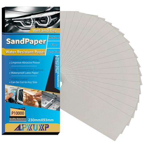 Papel De Lija, 30 Pieza 10000 Grano,Papel de lija húmedo y seco, Para La Industria Automotriz de Lijar, molienda de metales，Muebles de Madera de Acabado