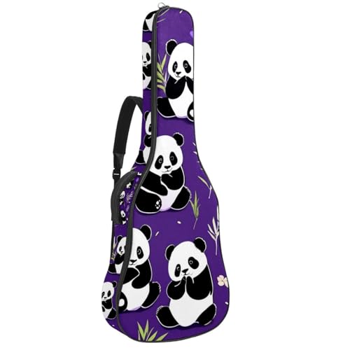 Housse guitare acoustique étanche 41 pouces motif panda violet