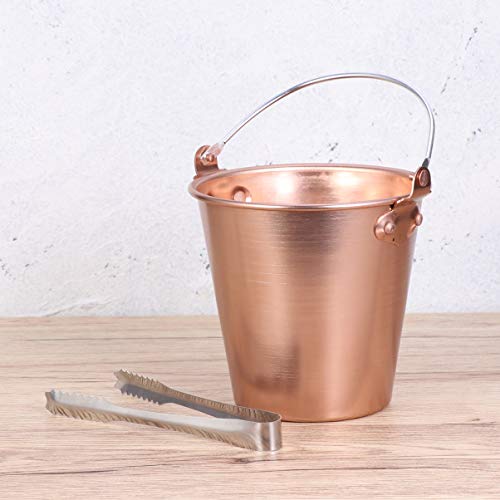 Stainless Mini Tin Pail Steel Round Ice Bucket With Handle 1. 25L Wine Cooler Metal Tin Buckets Pails Champagne Ice Bucket Wine Bottle Chiller Whisky Wine Galvanized Bucket Cooler Small Metal Bucket #TOP5