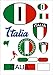 aprom Italien Aufkleber Karte Stickerbogen - PKW Auto Fahne