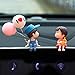 WSTX Auto-Dekoration, süße Cartoon-Paare, Action-Figur, Ballon-Ornament, süße Paar-Ornamente für Auto, niedliche Kuss-Paar-Puppen-Ornamente, Auto-Armaturenbrett-Dekorationen (Blue Cap)