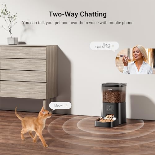 Automatic Cat Feeders with Camera: HD Video Pet Feeder with Voice Recorder& Motion Detection- 2.4G WiFi Smart App Control Auto Feeder- Easy to Clean with Desiccant Bag Keep Food Fresh - Image 5