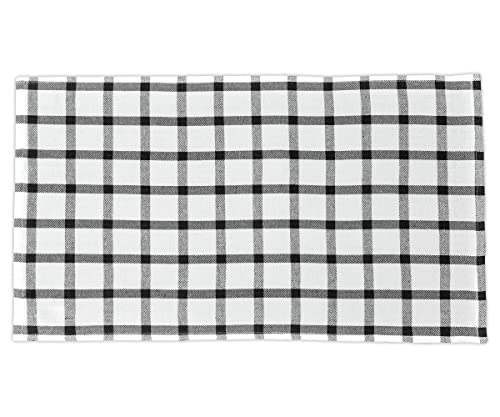 Kitchen Dishtowel, Buffalo Plaid Kitchen Towels - Black And White Checked Towels - 100% Cotton Dish Towels - Checkered Kitchen Dish Towels - Plaid Dish Towels Set Of 6(16X27, Black And White) #TOP3