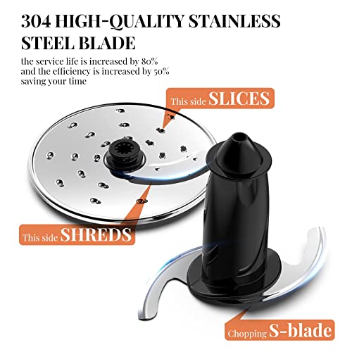 Food Processors Electric For Vegetable Meat Grains - 6 Functions For Chopping, Slicing, Shredding Purees & Dough With 12-Cup Bowl, Stainless Steel Blades, 3 Speeds, 600W, Black (Dark Black) #TOP1