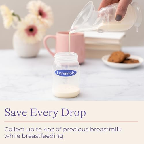 image for Lansinoh Silicone Milk Collector Breast Pump for Breastfeeding with Su