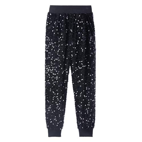 Image of WELAKEN Sequin Casual Pants for Girls with Lining Kids & Little Girl's Sparkling Trousers