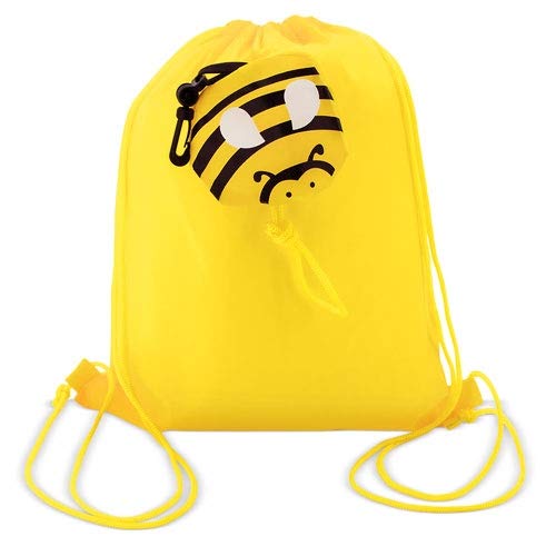 Lote de 20 Mochilas Plegables Abeja en Color Amarillo. petates