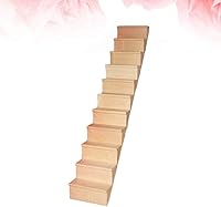 Vista 3 de Sewroro Muebles para casa de muñecas, escala 1, 12, escaleras en miniatura, cuerda de madera, escalones modelo DIY, mini escalera de madera sin