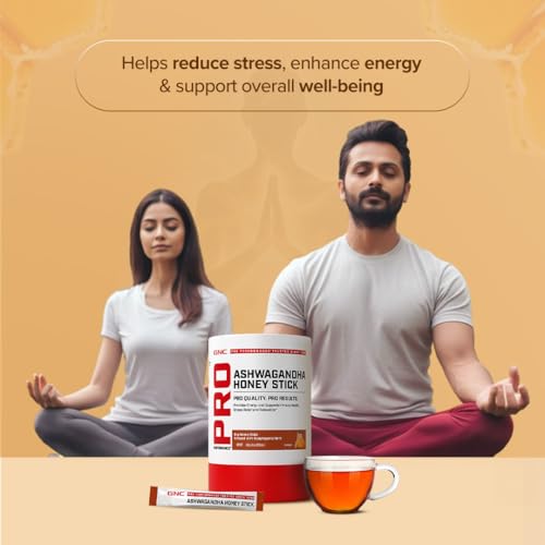 Image of GNC Ashwagandha Honey Stick | Powerful Ayurvedic Adaptogen Formulation for Stress Relief, Energy & Recovery | With Ashwagandha & Honey | 30 Servings | Caffeine-Free | Vegetarian | 80g