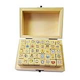 SM SunniMix 40pcs DIY Cartoon Combination Cat Stamp Diary Craft Wedding Invitation Cards Wood Rubber