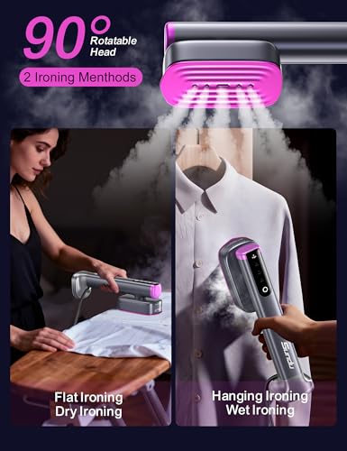 Image of Travel Steamer for Clothes,Sundu Portable Handheld Garment Steamer,15s Fast Heat-up,2 Water Tanks (180 ml&100 ml),Steamer Ironing Gloves,45 Minutes of Continuous Ironing for Home,Travel(grey)
