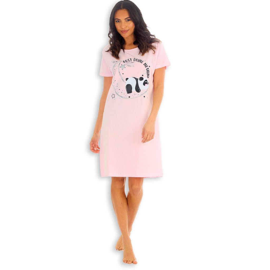 Insignia Women's Pale Pink Short Sleeve Jersey Nightshirts Nightie Nightdress (, 20-22)