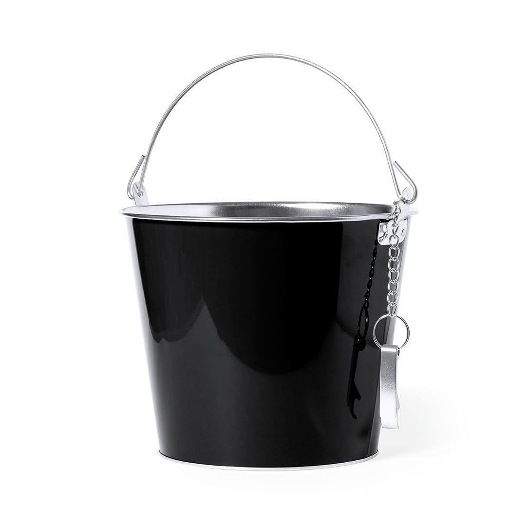 Cubo de metal para enfriar cervezas de 6L con medidas 18 cm y 22.5 Ø con asa