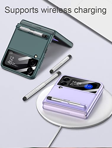 SHIEID Capa para Samsung Z Flip 3, capa para Galaxy Z Flip 3 vem com uma caneta capacitante, capa fl