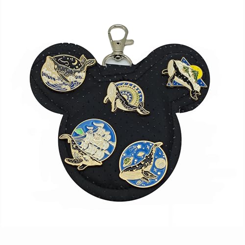 2 pack Mouse Pin Display Keychain for Theme Parks Backpacks Lanyards Mouse Ear Pin Board Enamel Pin Holder Keychain