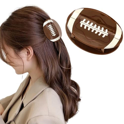 Hapdoo Brown Football Hair Clips, Football Hair Claw Clips Game Day Rugby Hair Accessories Gifts for...