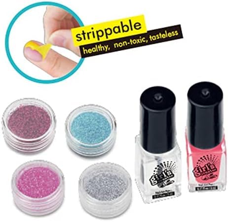 Ixora Nail Art Studio, Nail Salon Glitter Set, salon game at home and throw Glitter Accents Nail Art Party Nail Care Essentials- Girls 5 to 10 Years Old 1