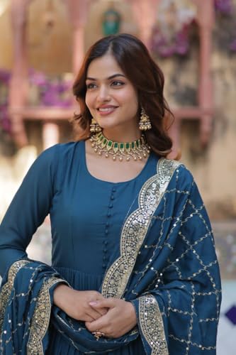 Image of Event Party Wear Stitched Indian Long Anarkali Gown Dress Stylish Salwar Kameez Suits.-65