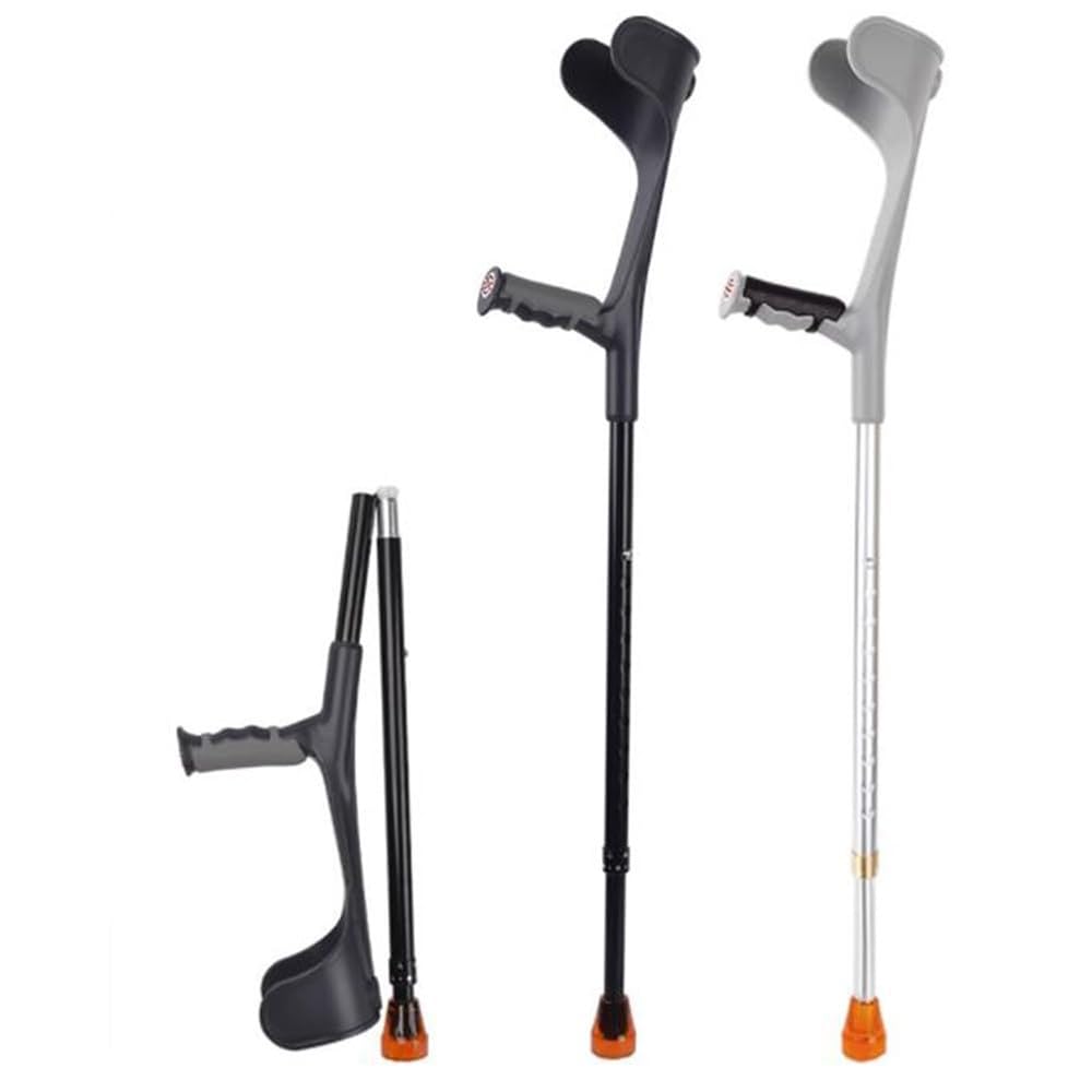 FLYUFO Stampelle Ascellari per Adulto,Stampelle Avambraccio Altezza Regolabile, stampella Ortopediche Regolabile per avambraccio per Camminare per Anziani disabili Anziani B,1PCS