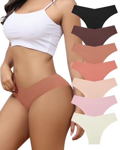 Image of LEVAO Seamless Underwear for Women No Show Cheeky Bikini Panties Stretch V Cut Panty S-XL (Regular & Plus Size)