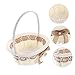Luxshiny Rustic Wedding Petal Basket with Handle Handwoven Flower Girl Basket for Wedding Party Lightweight Round Floral Carrier with Classic Lace Design Charming Photo Prop for All Ages
