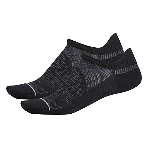 adidas Men's Superlite Prime Mesh III Tabbed No Show Socks (2-Pair), Black/Onix/Light Onix, Large, (Shoe Size 6-12)