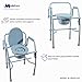 Medacure Drop Arm Folding Commode - Safe & Convenient Solution for Bed-Confinement or Limited Mobility, Easy Lateral Transfer, 300 Lbs Weight Capacity - CB300-DA, Grаy