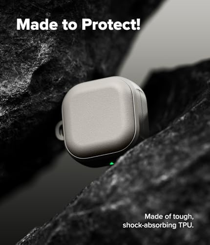Image of Ringke Onyx Magnetic for Samsung Galaxy Buds 4 Pro / 4 Case with Carabiner [Compatible with MagSafe] Non-Slip Anti-Fingerprint Texture, Shockproof Protective Cover - Warm Gray