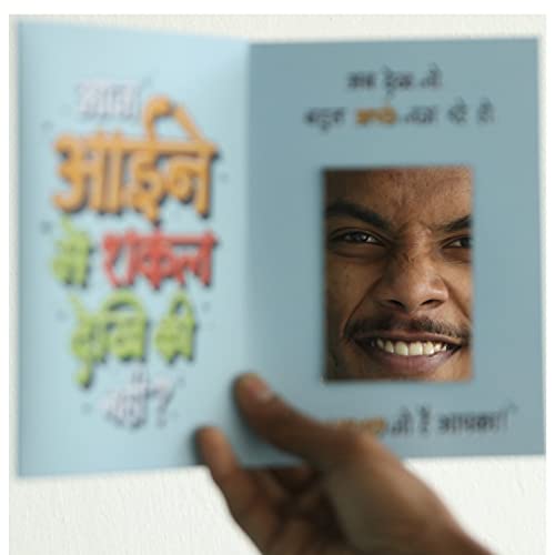 Image of Oye Happy - Birthday Hindi Mirror Card - Gift for Friend /Girlfriend /Boyfriend /Dad /Mom to Gift on Birthday