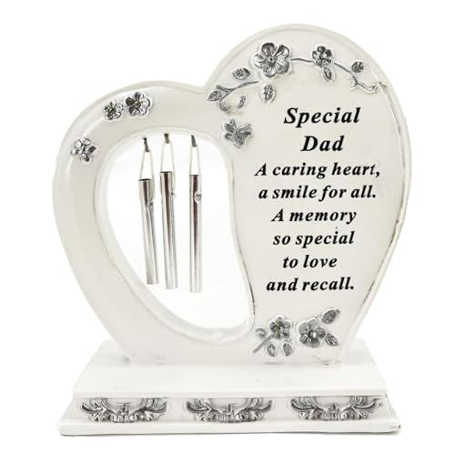 Special Dad Graveside Memorial Wind Chime Heart Grave Plaque Ornament Decoration