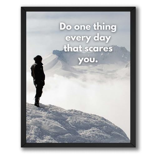 InkFlow Posters Fearless Quote Poster - Snowy Mountain Solitude Motivation