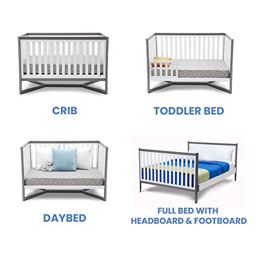 Delta Children Tribeca 4-In-1 Convertible Crib, White/Grey #TOP3