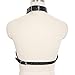 Leather Bra CageStyle Shoulder Strap,Chest Harness for Women Fashion Goth,Punk Black Leather Chest Harness Body Waist Chain Belt Rave Nightclub Belly Bra Jewelry Accessor for Halloween Carnival