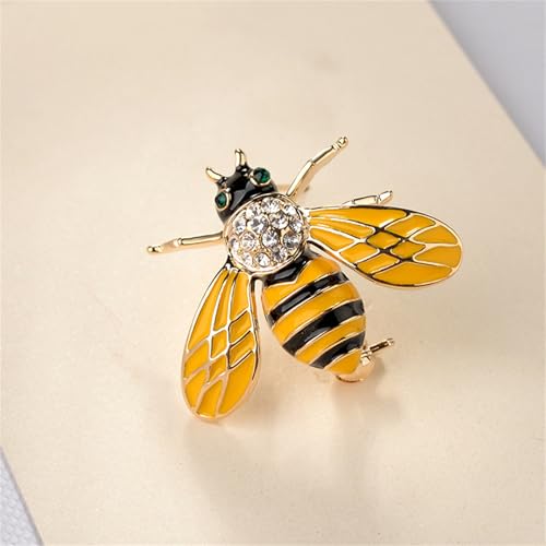 Image of Vintage Crystal Honey Bee Brooches for Women,Sparkly Rhinestone Insect Bee Brooches Charm Faux Pearl Yellow Sun Flower Honeybee Lapel Pins Dress Suit Shirt Prom Party Jewelry