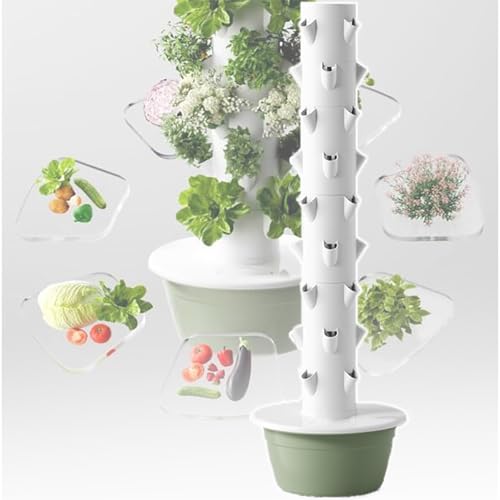 IYUESQ Huerto Vertical de Torre (0,28 m²), máquina Inteligente para Plantar Vegetales (20/28/36 Hoyos), circulación automática de Agua y sincronización Inteligente, para Plantar Frutas, v