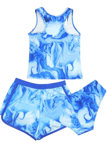 Image of SHEKINI Girls Tankini Swimsuit 3 Piece Bathing Suit Cute Bikini with Shorts