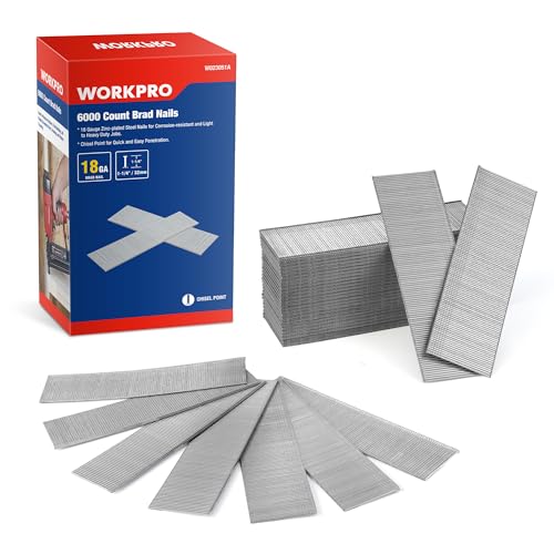 WORKPRO 1-1/4" 18Gauge Brad Nails, 6000 Count Universal Brad Nails for Pneumatic, Electric Brad Nailer