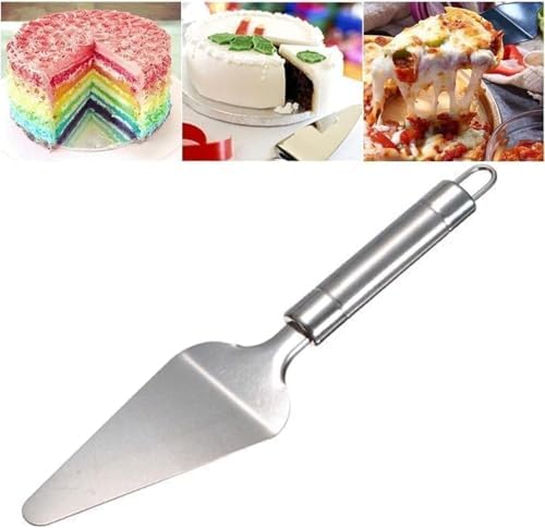 Profesyonel Paslanmaz Çelik Pasta Spatulası, Gümüş Renk, Pizza ve Tatlı Servis Aparatı, Ergonomik Saplı, Çok Amaçlı Mutfak Aracı Spatula - Görsel 1