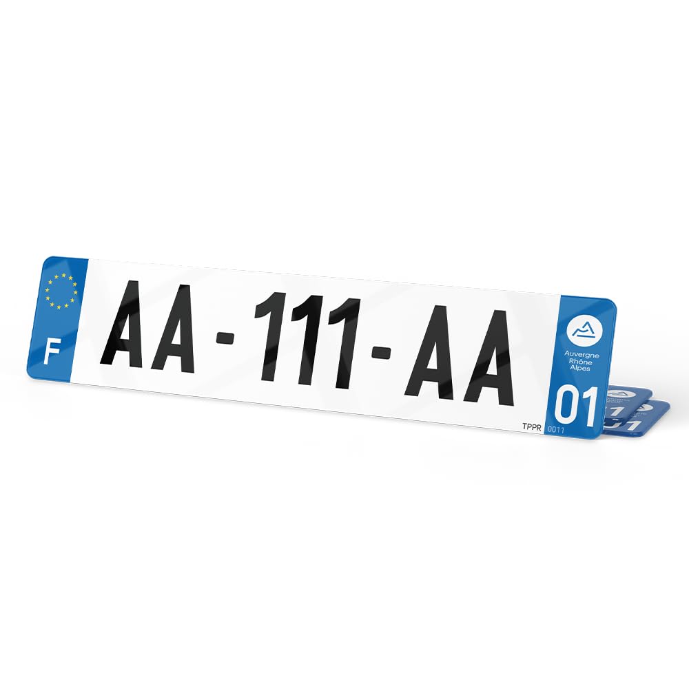 Jeu de 2 Plaques Immatriculation Auto Homologuées - 520x110 mm - Pack Avant + Arrière avec 4 Rivets Offerts - Plexiglas Haut de Gamme (PMMA) - Conformité SIV & UTAC