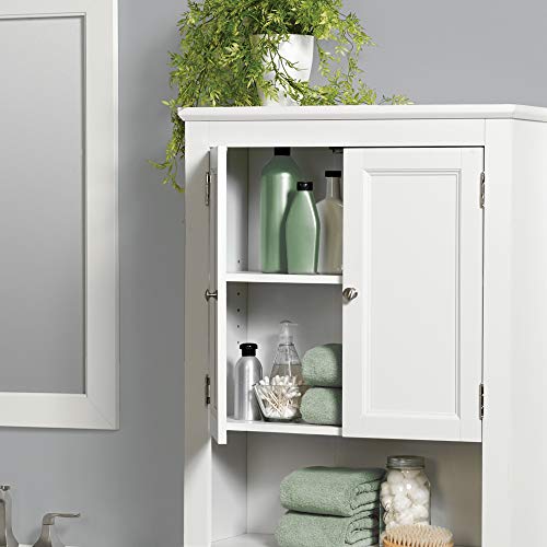 Zenna Home Custom Suite Over the Toilet Storage, 2-Door Bathroom Spacesaver, Cabinet with 3 Tiers of Storage, White - Thumbnail 5