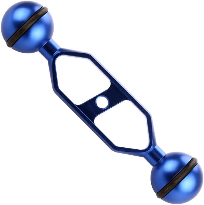 Underwater Photography Bracket Set with Fill Light Arm, Ball Head Mount, Butterfly Clip, Connection Rod (Blue, 5 inches)