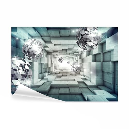 decomonkey Fotomural con efecto 3D abstracción 450x315 cm XL Papel pintado Mural fotográfico Papel pintado mural Papel pintado para paredes Madera Esferas modernas