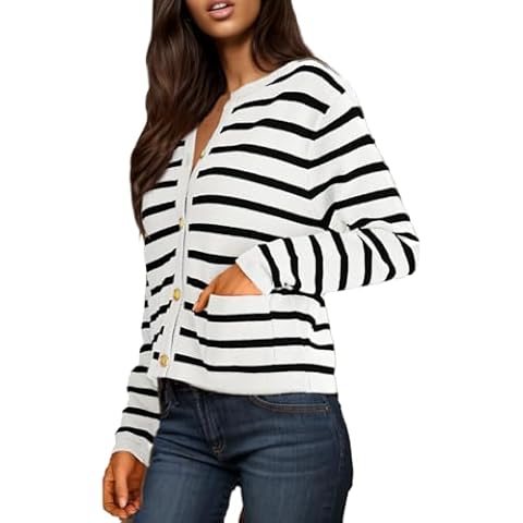 kinstell Striped Cardigan with Gold Buttons Cover
