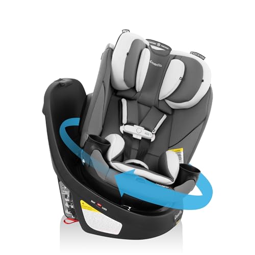 Image of Evenflo Gold Revolve360 Slim 2-in-1 Rotational Car Seat with SensorSafe (Pearl Gray)