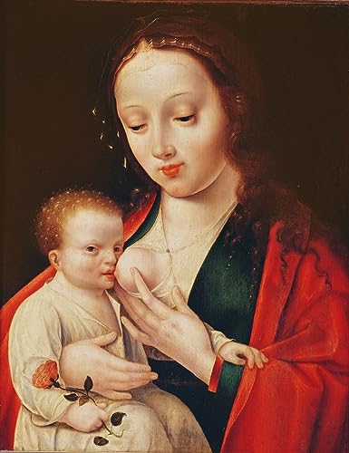 Tableau Toile Vierge allaitant l'Enfant Christ Joos Van Cleve Art 60x90cm