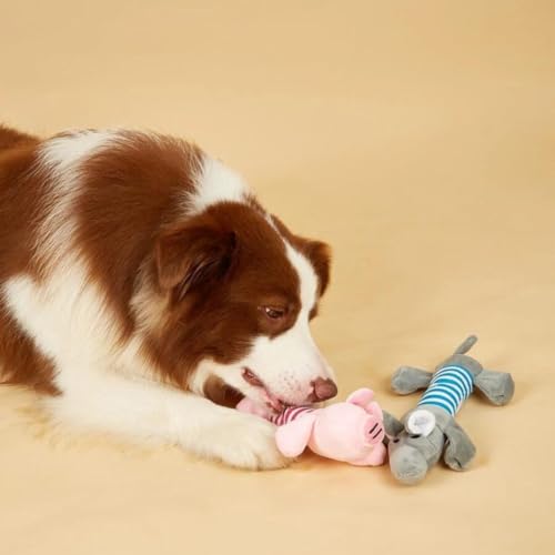 Kit 4 brinquedo mordedor pelucia Pet com barulho cachorro gato (Rosa)