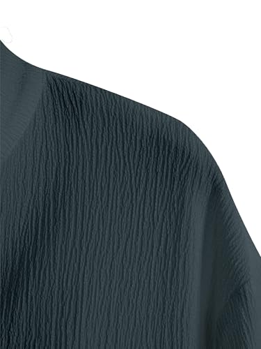 Image of Men Shirt | Black Solid Textured Casual | Regular Fit | Short Sleeve | Mandarin /Chinese Collar | Cotton Fabric | Stylish Office Summer Wear Shirt for Men
