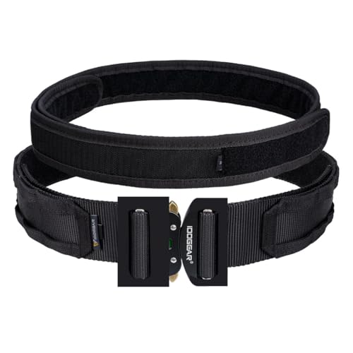 IDOGEAR 2 Pouces Ceinture tactique de style militaire MOLLE avec système de ceinture robuste et intérieur extérieur de 1.75 Pouces et 2 Pouces pour homme (Medium for...