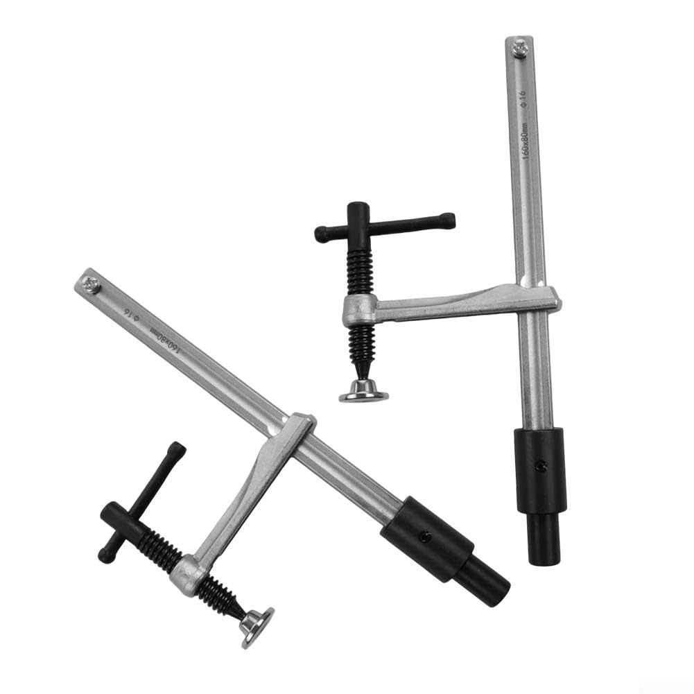 Lot de 2 colliers de serrage pour banc de travail du bois, pinces de maintien en métal pour bancs de trou de 16 mm, clips de bureau à action rapide pour le travail du bois et les tables de soudure
